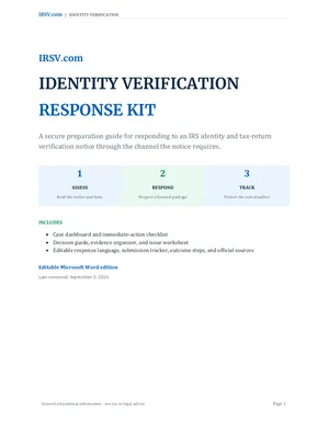 Cover of the Identity Verification Response Kit