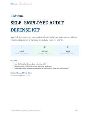 Cover of the Self-Employed Audit Defense Kit